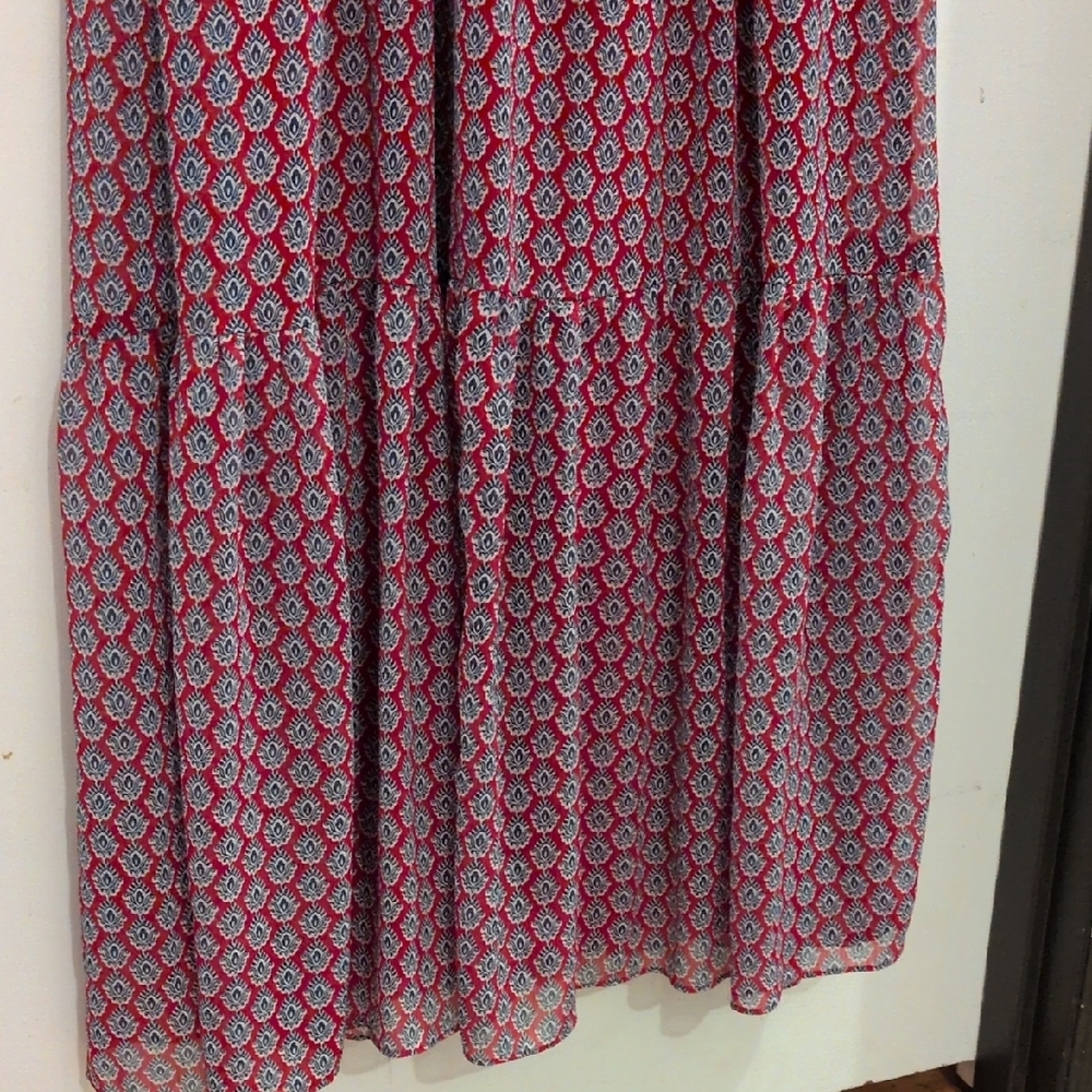 Banana Republic Sleeveless Pink Geometric Maxi Dress - Picture 5 of 8